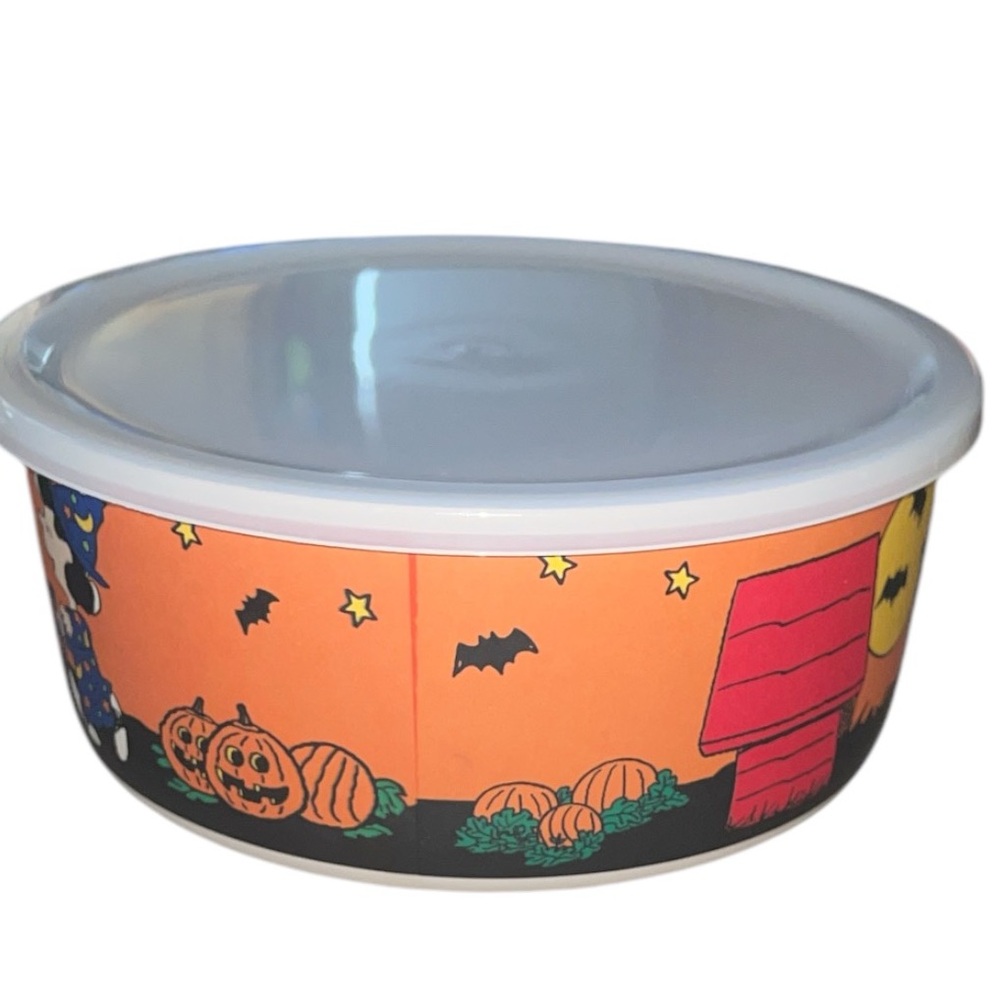 Peanuts Bamboo Large Round Storage Container - Picture 7 of 8